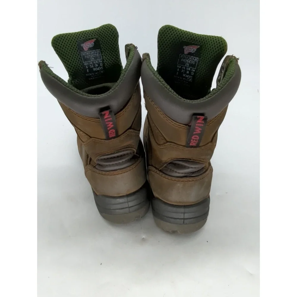 Red Wing Shoes Stock NO. 2381 Womens Steel  SAFETY TOE  Boots Size 6 B, s15